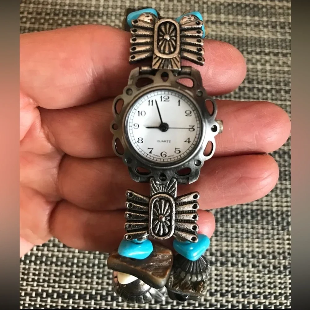 Southwestern Design Watch with Charms Beads 7.5”